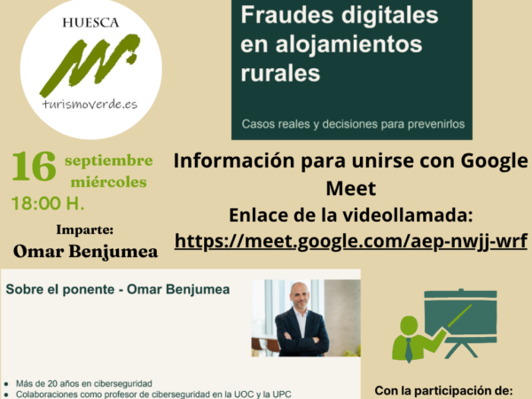 Turismo Verde Huesca refuerza la prevención y rompe el silencio frente a los ciberataques.